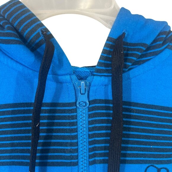 OP Ocean Pacific Hoodie Men's Size Small Full Zip Blue Striped Surf  GUC - Picture 2 of 13
